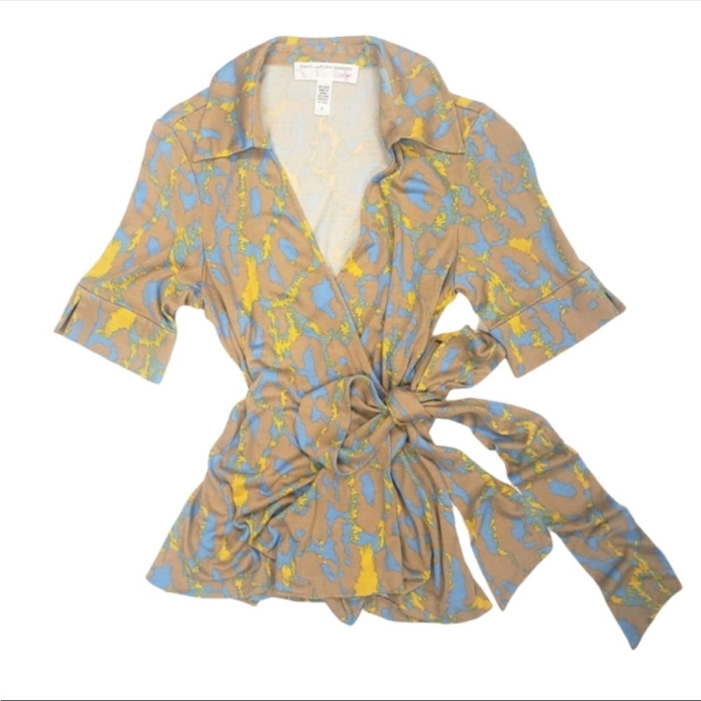 Diane Von Furstenberg DVF Jillianna wrap top Sz 10